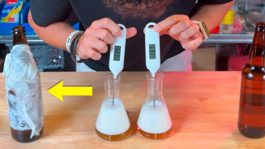 Metodo tovagliolo fazzoletto bagnato bottiglia di birra in freezer per raffreddare velocemente funziona davvero temperatura camera termica confronto