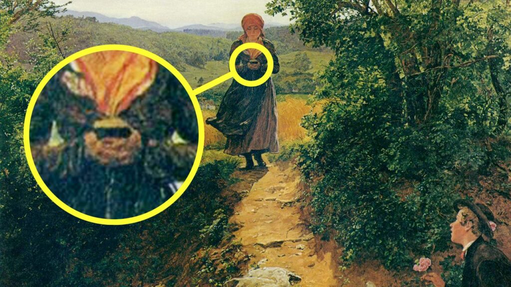 smartphone telefono quadro ottocento