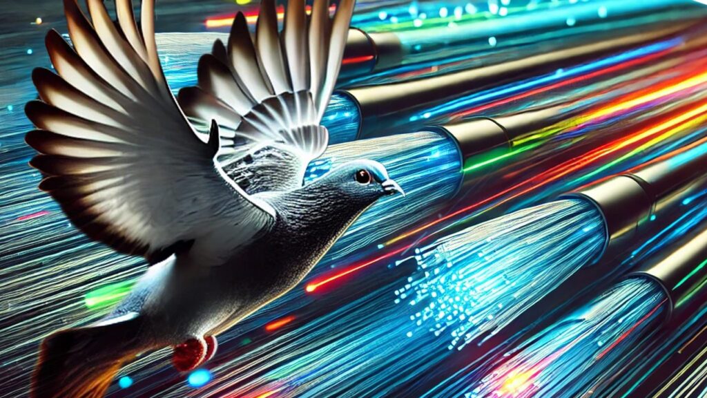 piccione viaggiatore vs fibra ottica