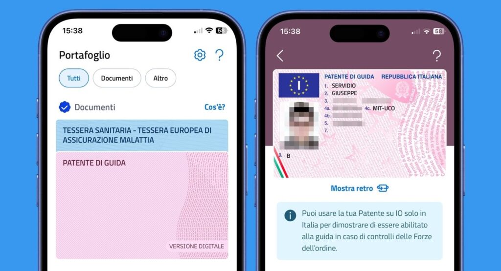 Come aggiungere patente e tessera sanitaria con IT-Wallet su app IO