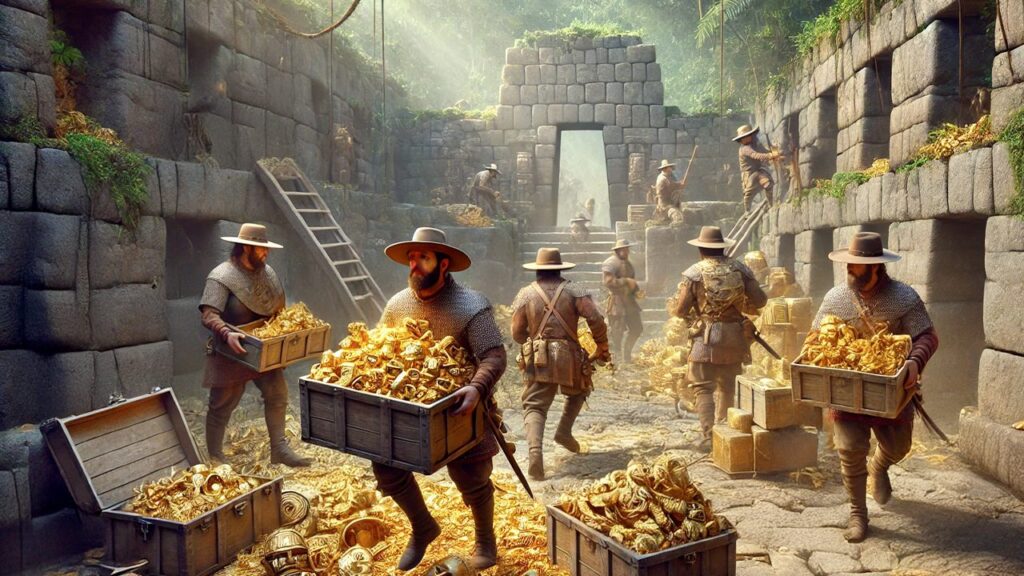 quanto oro e argento hanno rubato i conquistadores spagnoli a inca maya atzechi