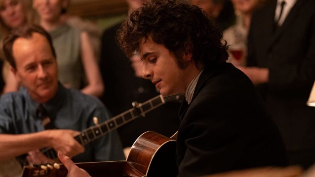 At Complete Unknown, Timothee Chalamet is a perfect young Bob Dylan