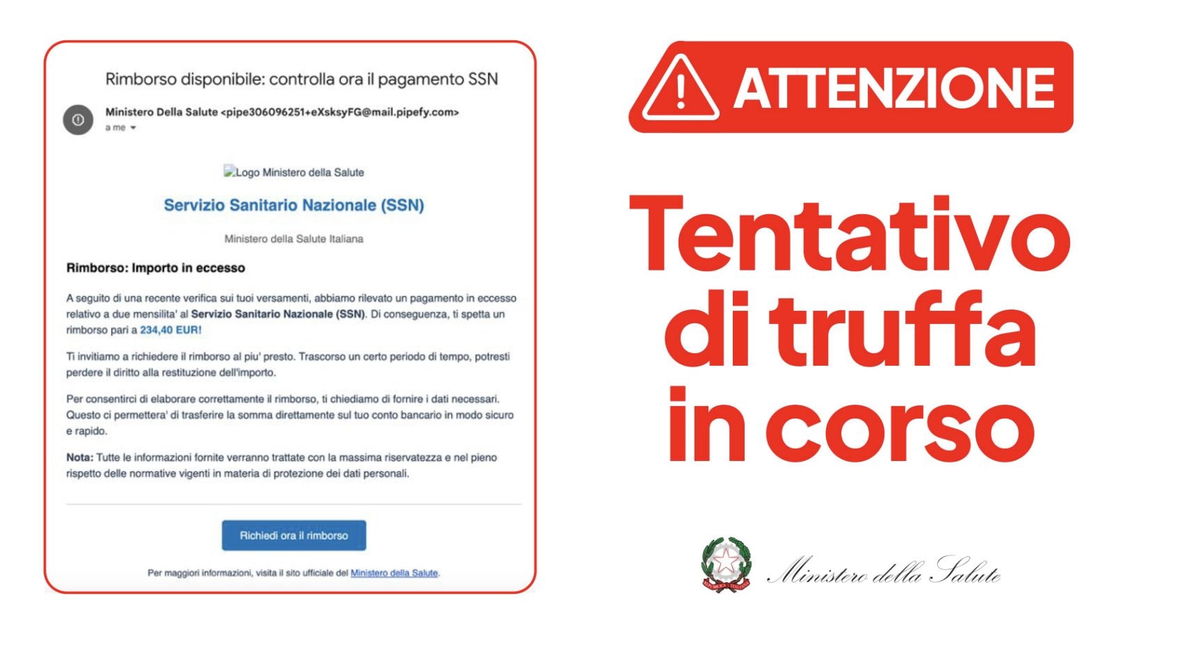 truffa ministero della salute