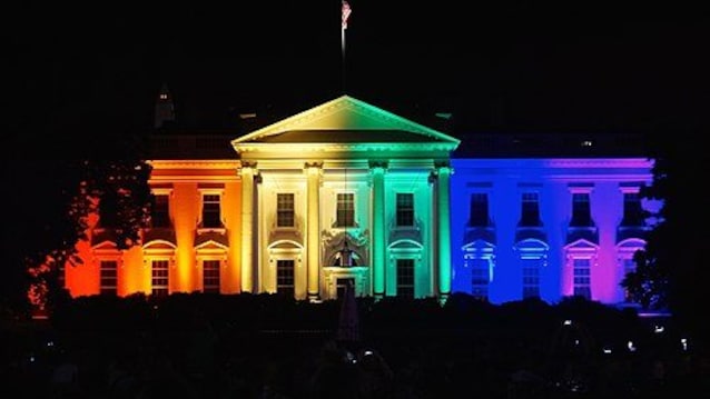 The White House with the Arcobaleno flag