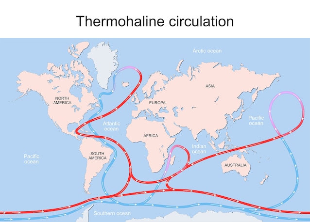 Thermoaline circulation marine currents