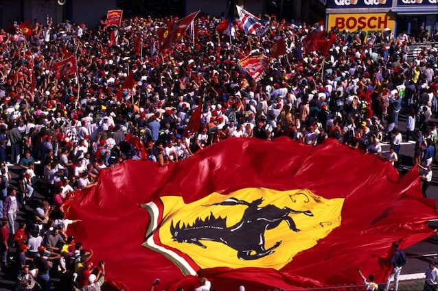 Ferrari fans at the 1996 Italy GP. Wikimedia Commons