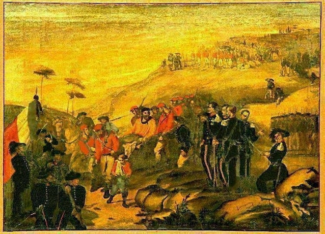 Garibaldi wounded at Aspromonte (Wikimedia Commons)