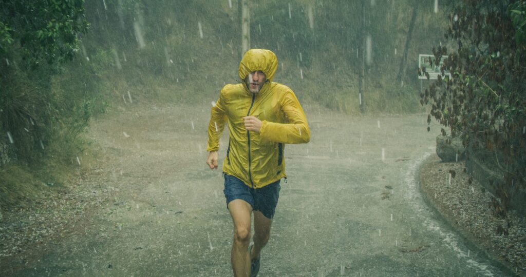 Do you get wetter running or walking in the rain?