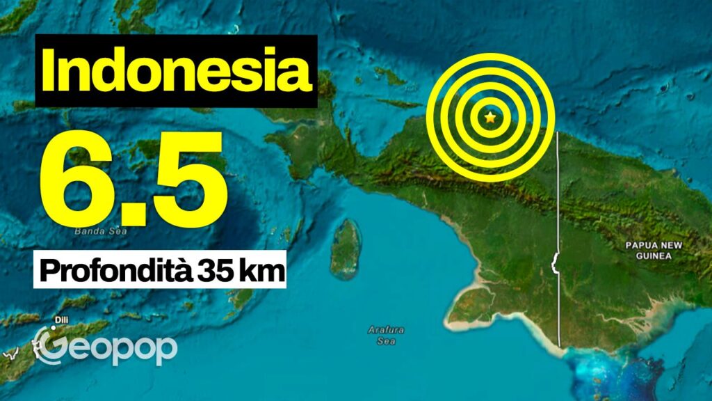 Earthquake in Indonesia with a magnitude of 6.5, hits the province of Papua