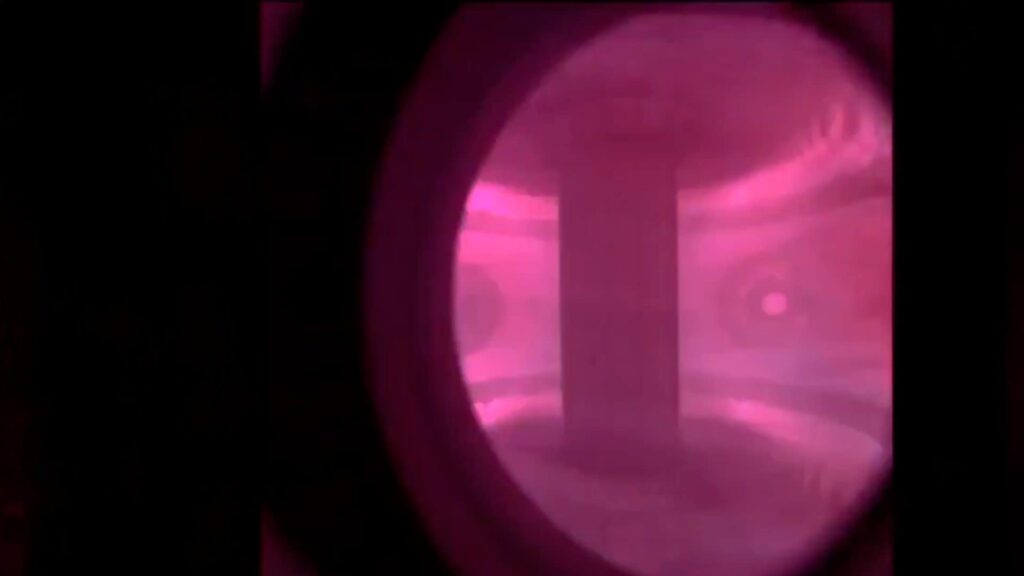 A video shows the visible colors of the plasma inside the ST40 Tokamak for the first time