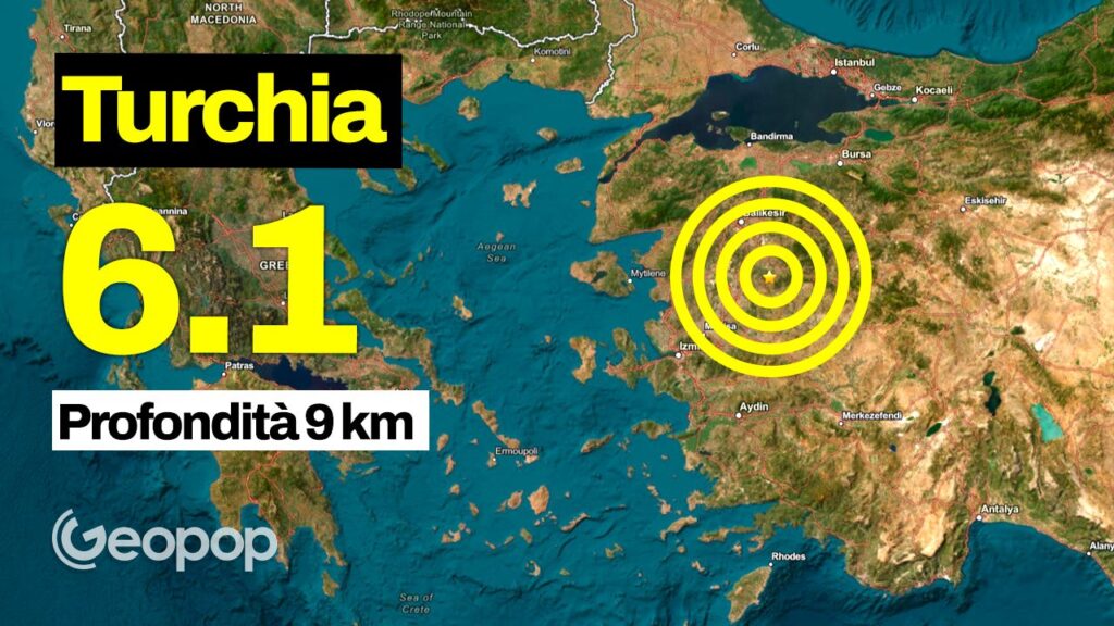 Earthquake in Türkiye of magnitude 6.1 in the west of the country: after the earthquake two new tremors of M4.8 and 4.7