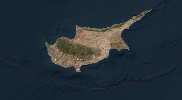 Cyprus earthquake epicenter map