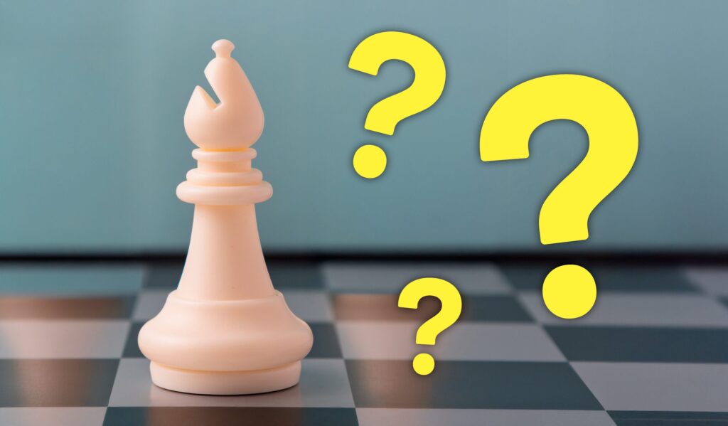 What does the bishop represent in chess and why does it have an opening on the tip