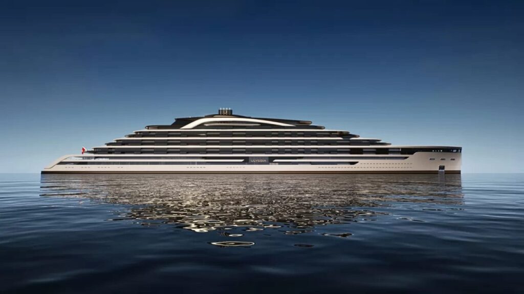 Ulyssia will be the largest super yacht in the world: with its 300 meters in length it surpasses even the Titanic