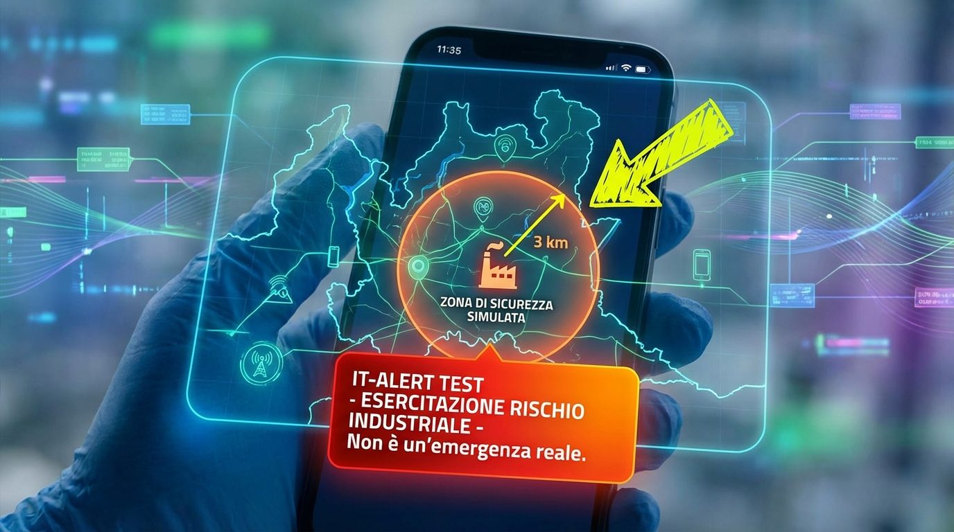 IT-Alert test in Lombardy on 28 November due to industrial accident: time and municipalities in which the alarm sounds