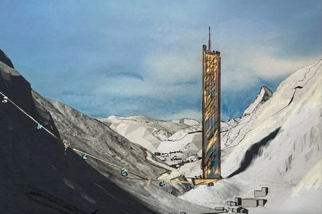 In Zermatt, at the foot of the Matterhorn, the tallest skyscraper in Switzerland at 260 m: the Lina Peak project