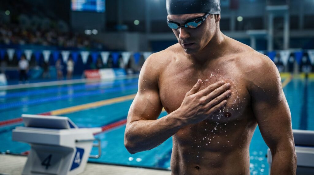 Why swimmers slap their chests before diving into the pool