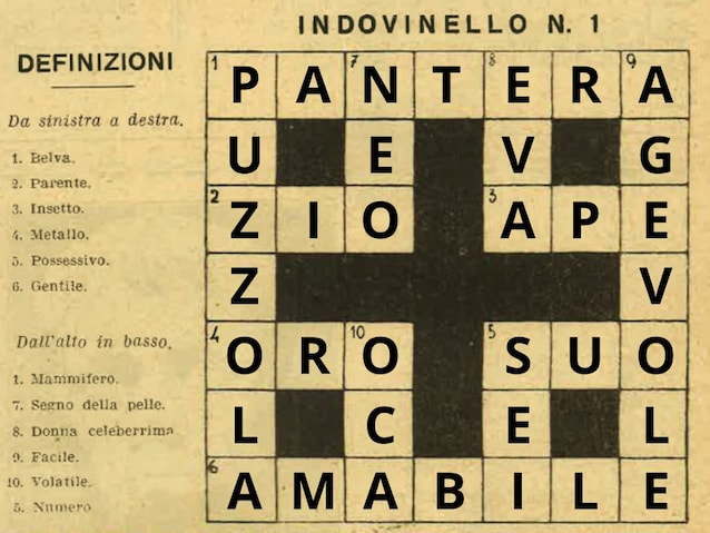 first Italian crossword solutions