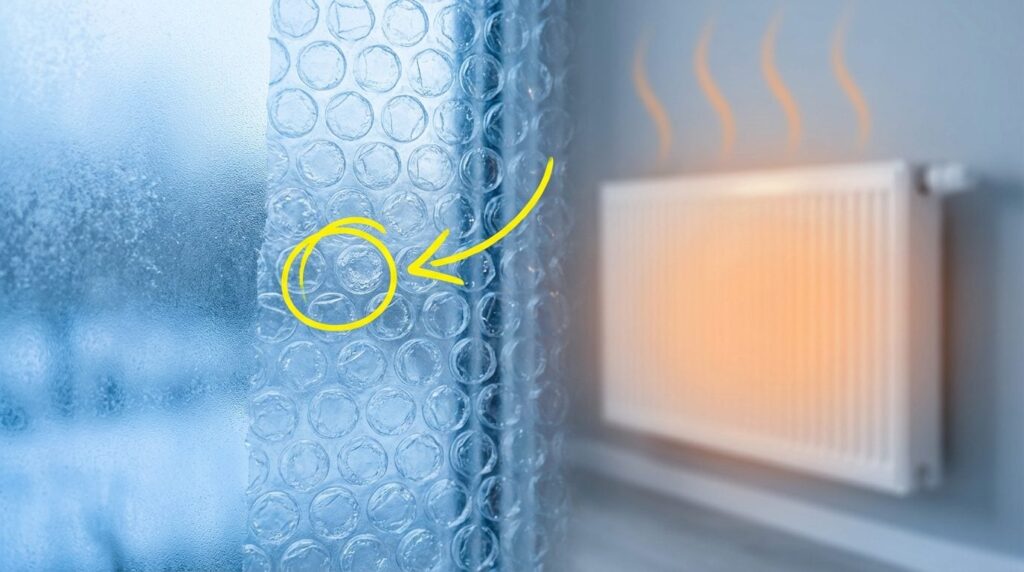 Does the "plastic bubble wrap trick" in front of the windows really help heat the house?