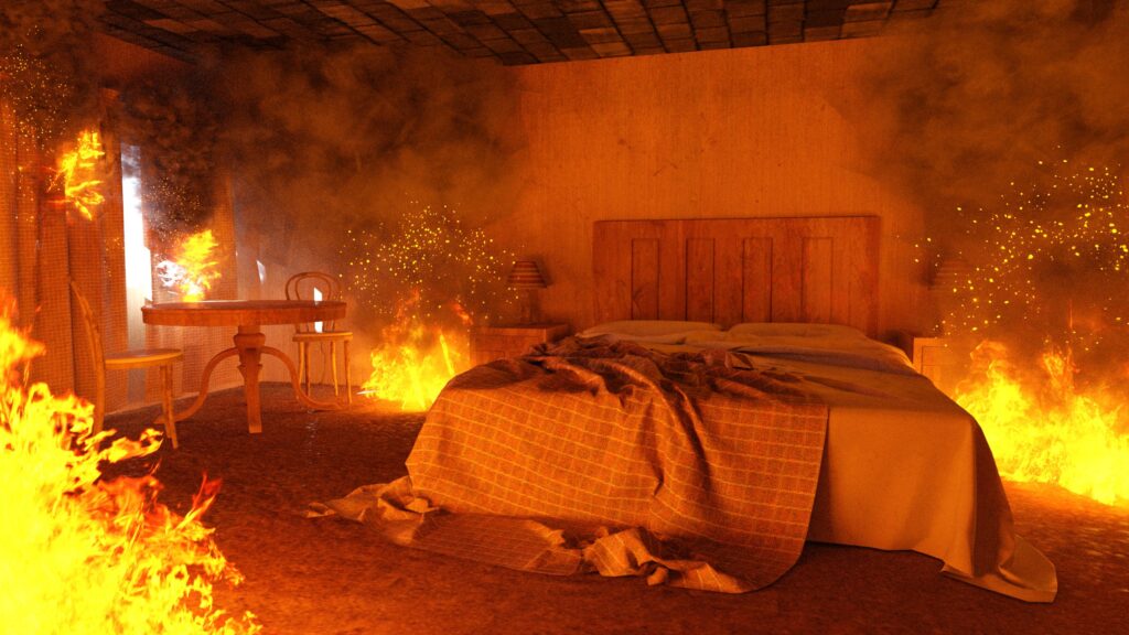 How a fire develops in a closed place: the five-phase model