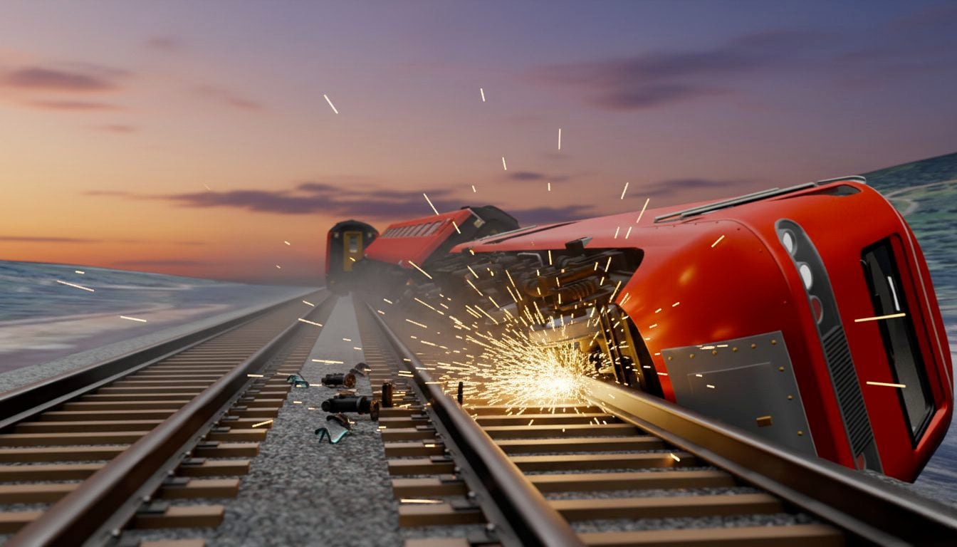 The 3D reconstruction of the train accident in Spain and the possible causes