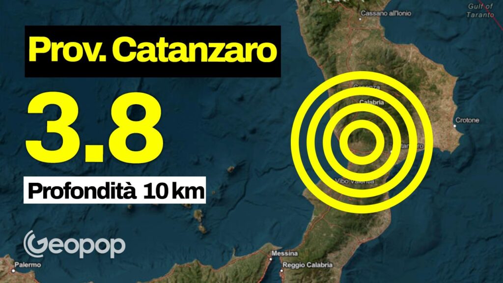 Earthquake in the province of Catanzaro of magnitude 3.8, epicenter in Serrastretta