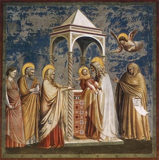 The Presentation in the Temple painted by Giotto