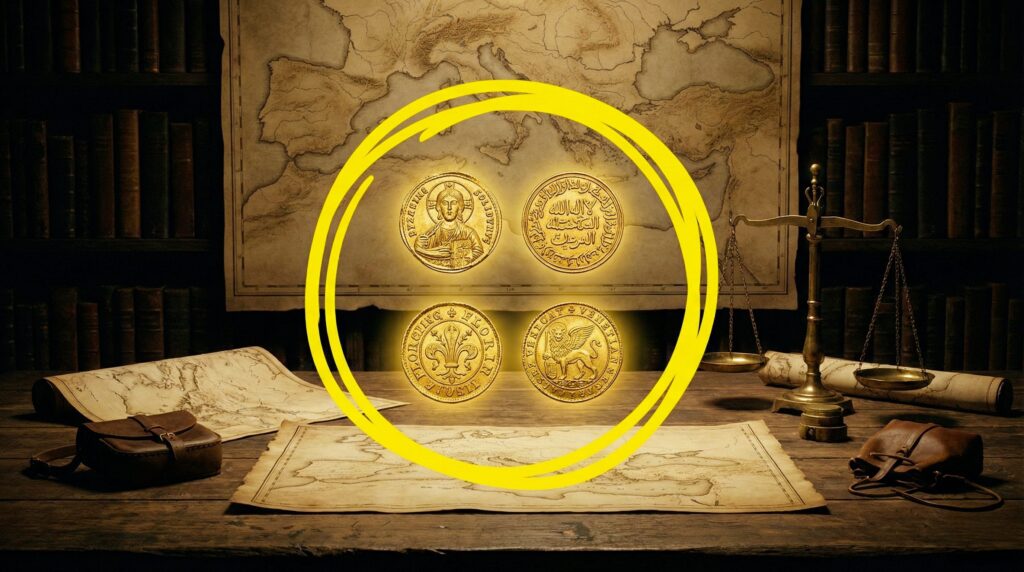 What were the "dollars of the Middle Ages" and why did they also circulate in Italy