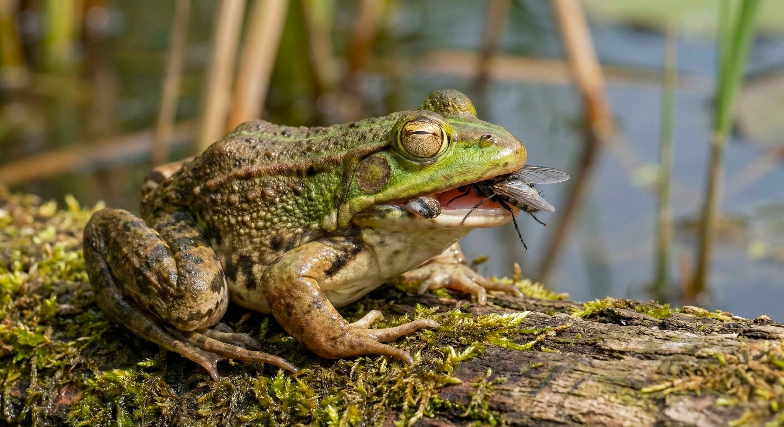 Frogs close their eyes to swallow: a curious way to eat food