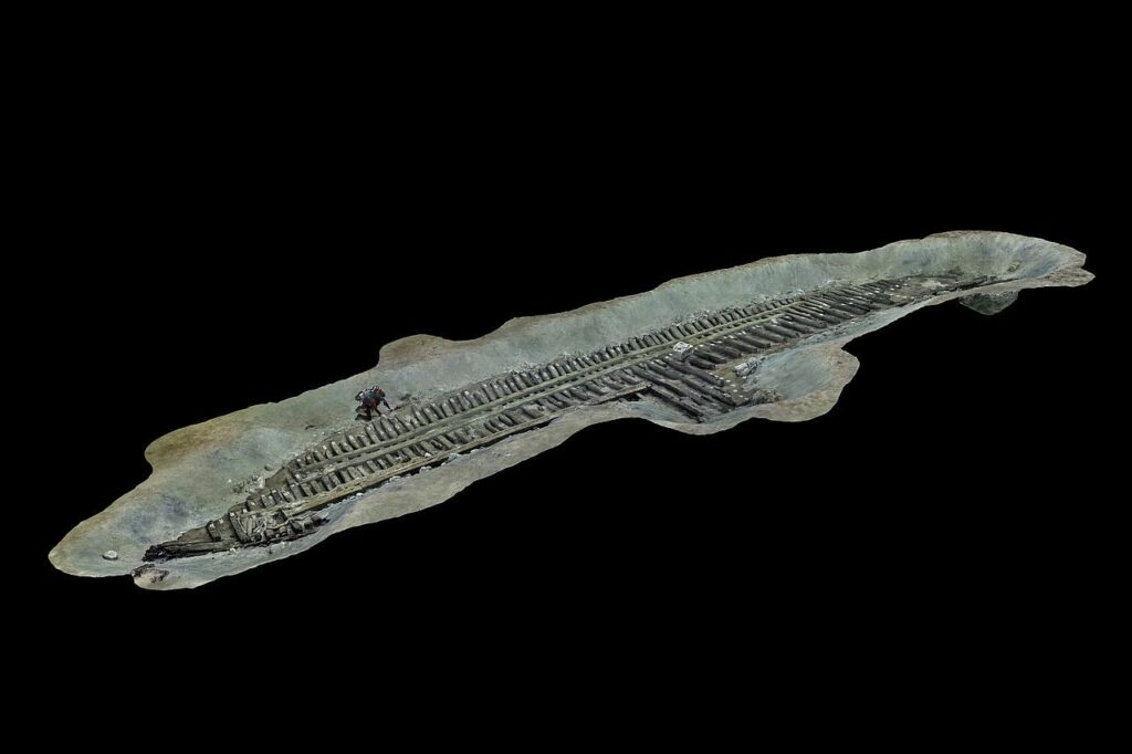 A 2,000-year-old ceremonial boat from the Roman era discovered in the waters of Alexandria in Egypt