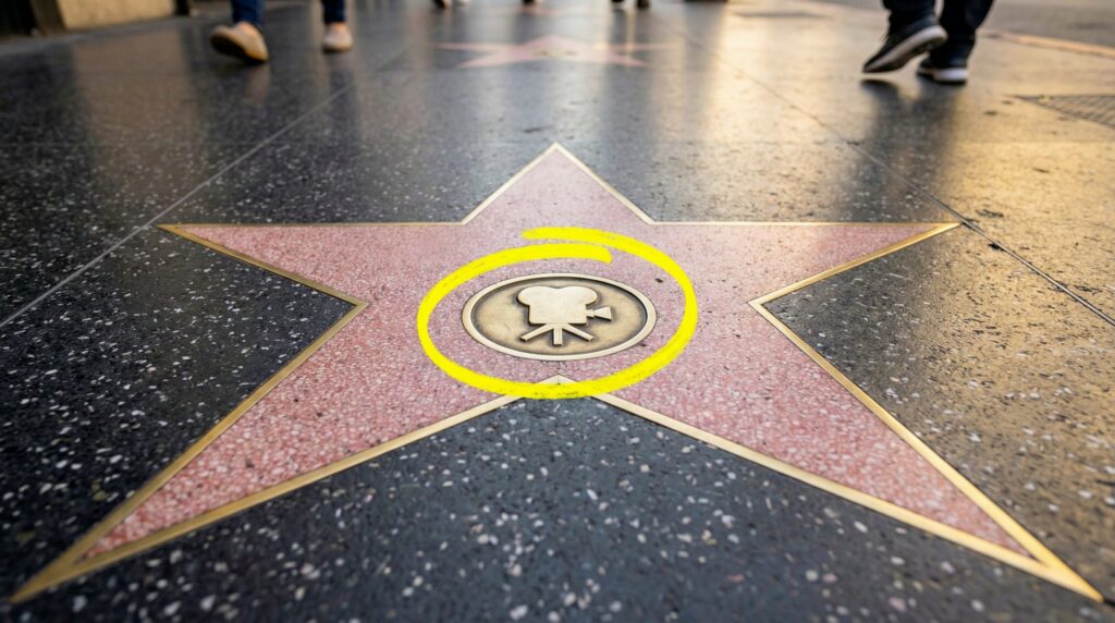 How many Italians have a star on the Hollywood Walk of Fame and how it is assigned