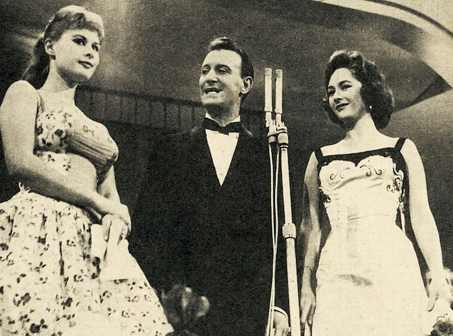 The 1957 festival. From left Marsa Allaso, Nunzio FIlogamo and Fiorella Mari