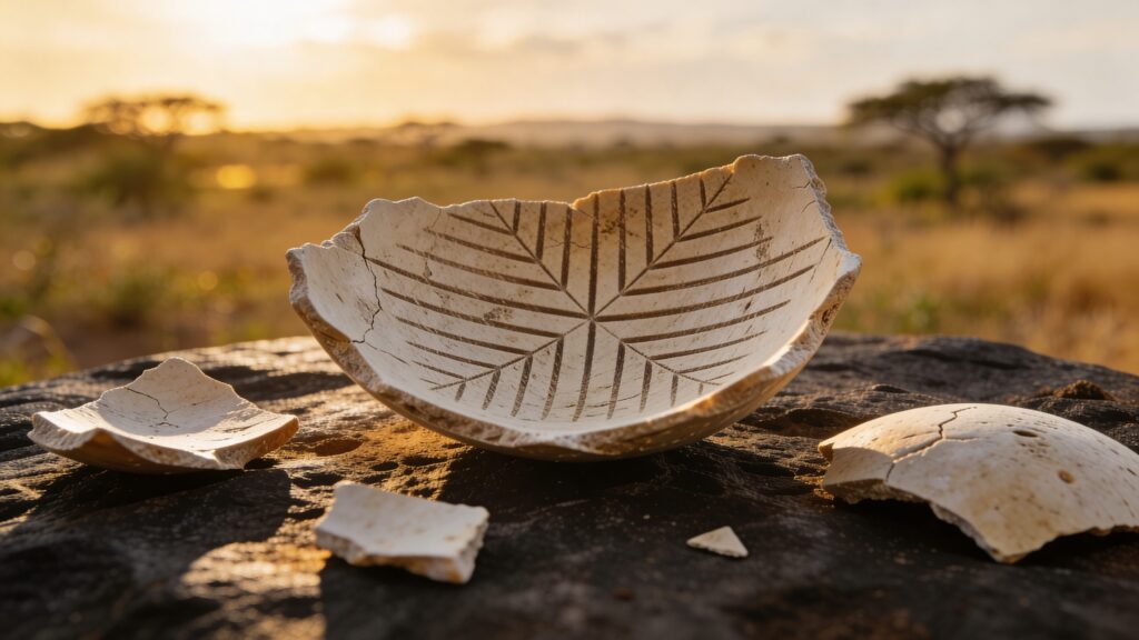The oldest geometric shapes drawn by Homo sapiens 60,000 years ago on ostrich eggs discovered