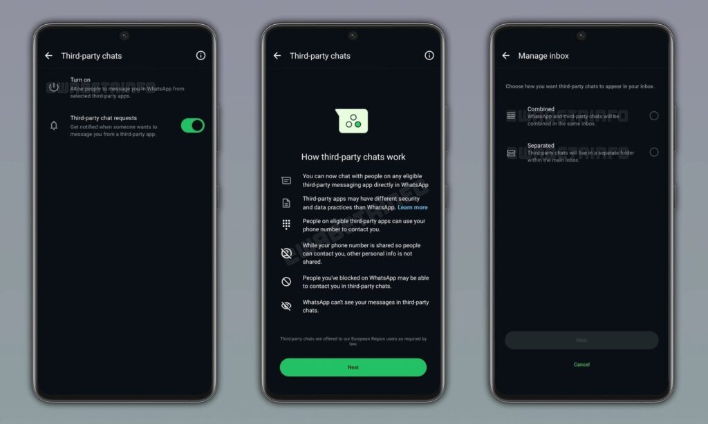 How to activate the “Third Party Chat” feature on WhatsApp to receive messages from other apps and deactivate it