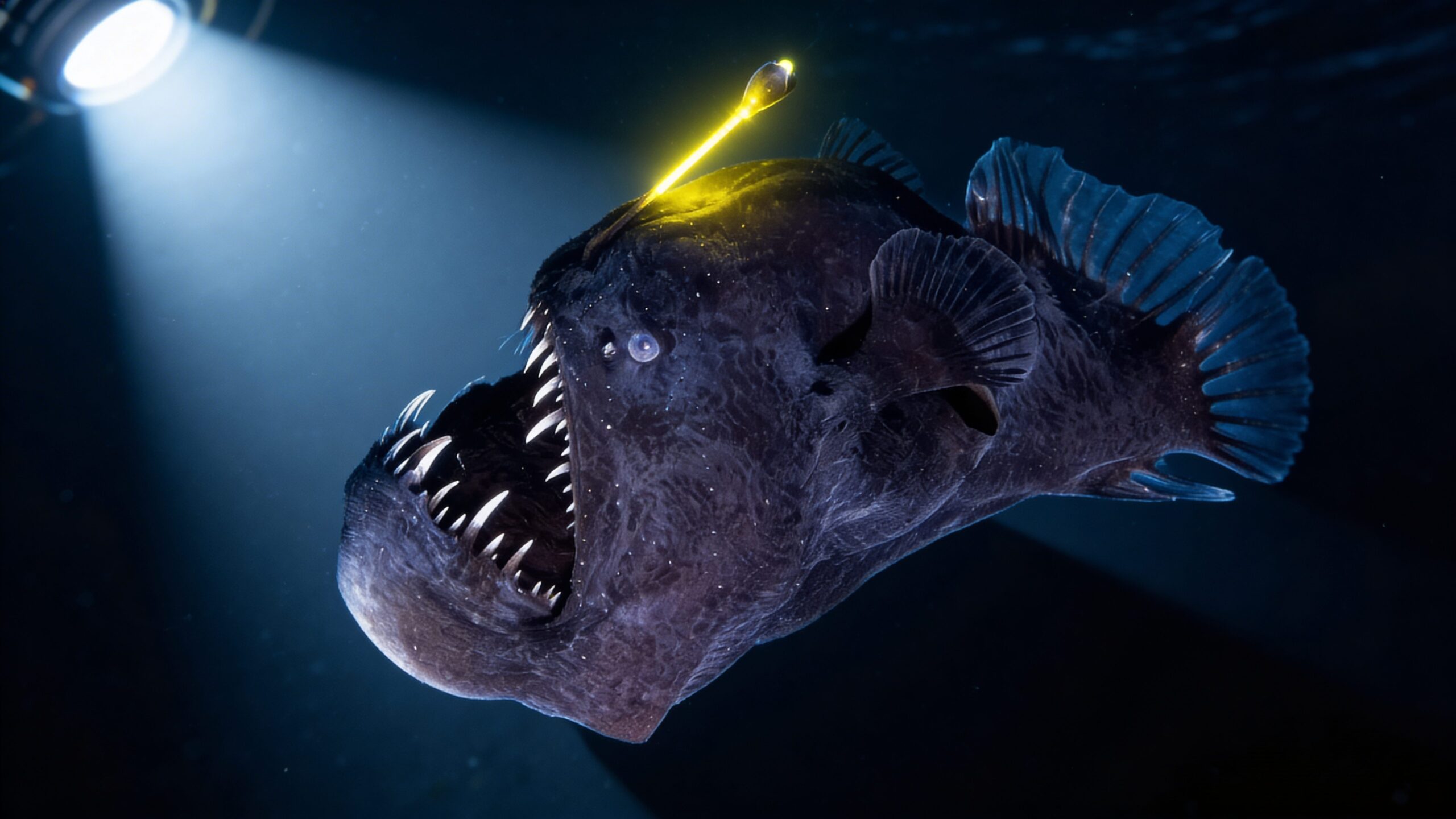 Which animals live in the depths and how they survive in extreme darkness