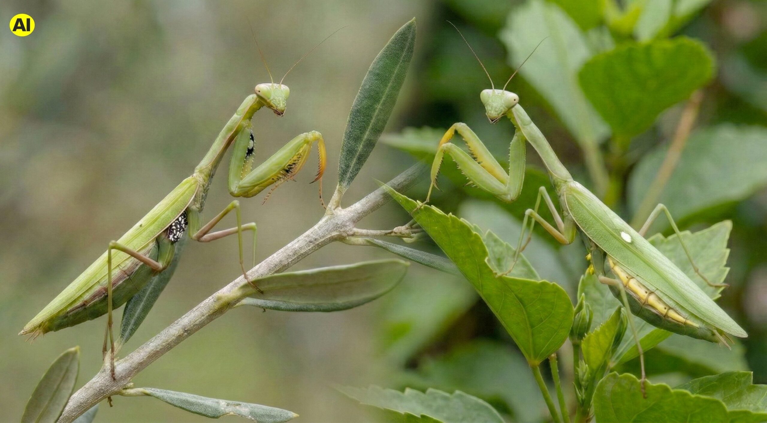 What is the difference between native praying mantis and Asian "alien" mantis and how to recognize them