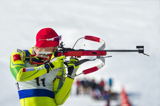 biathlete athlete in action