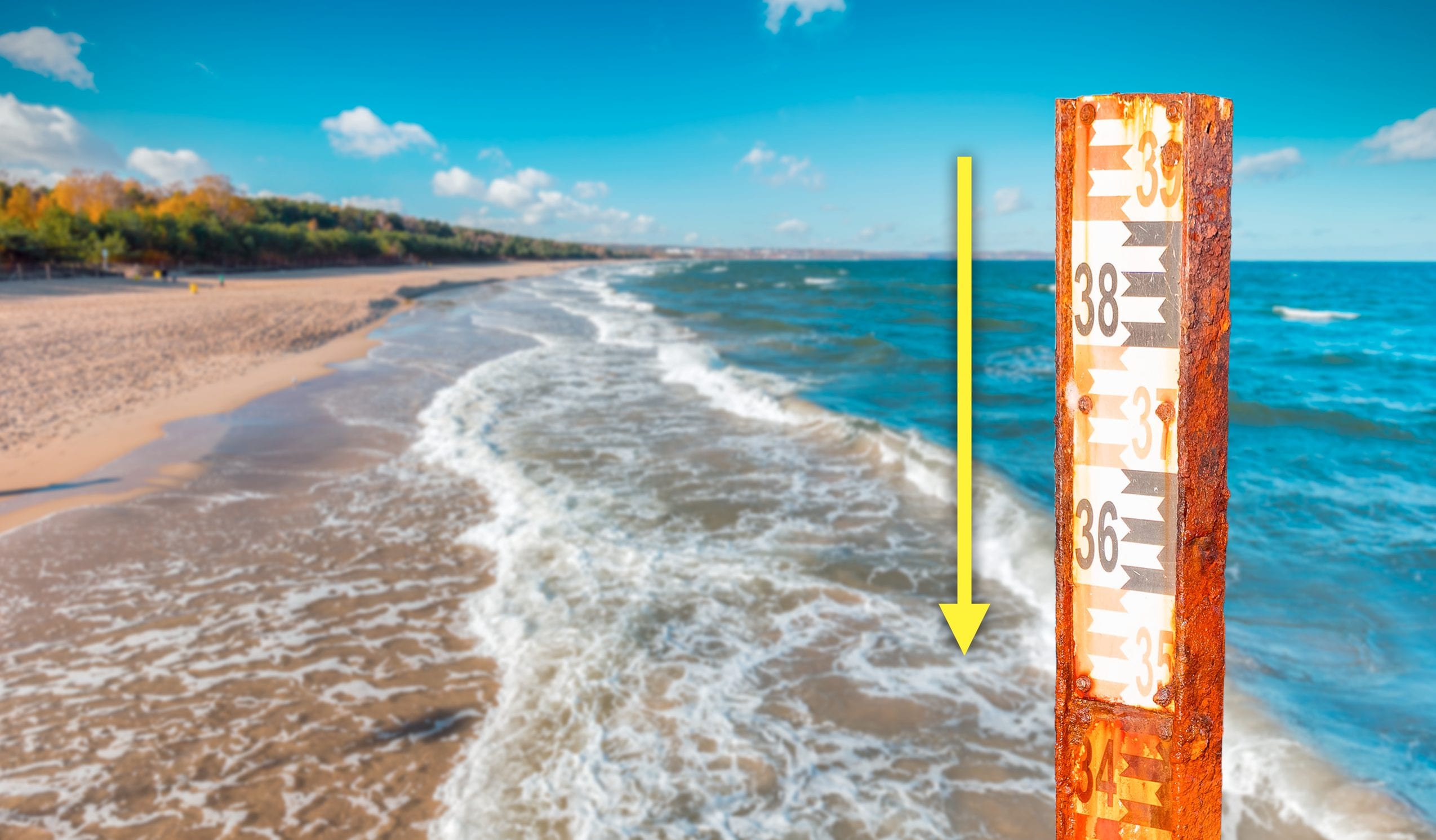 Because in the Baltic Sea the sea level has reached an all-time low, losing 275 km³ of water