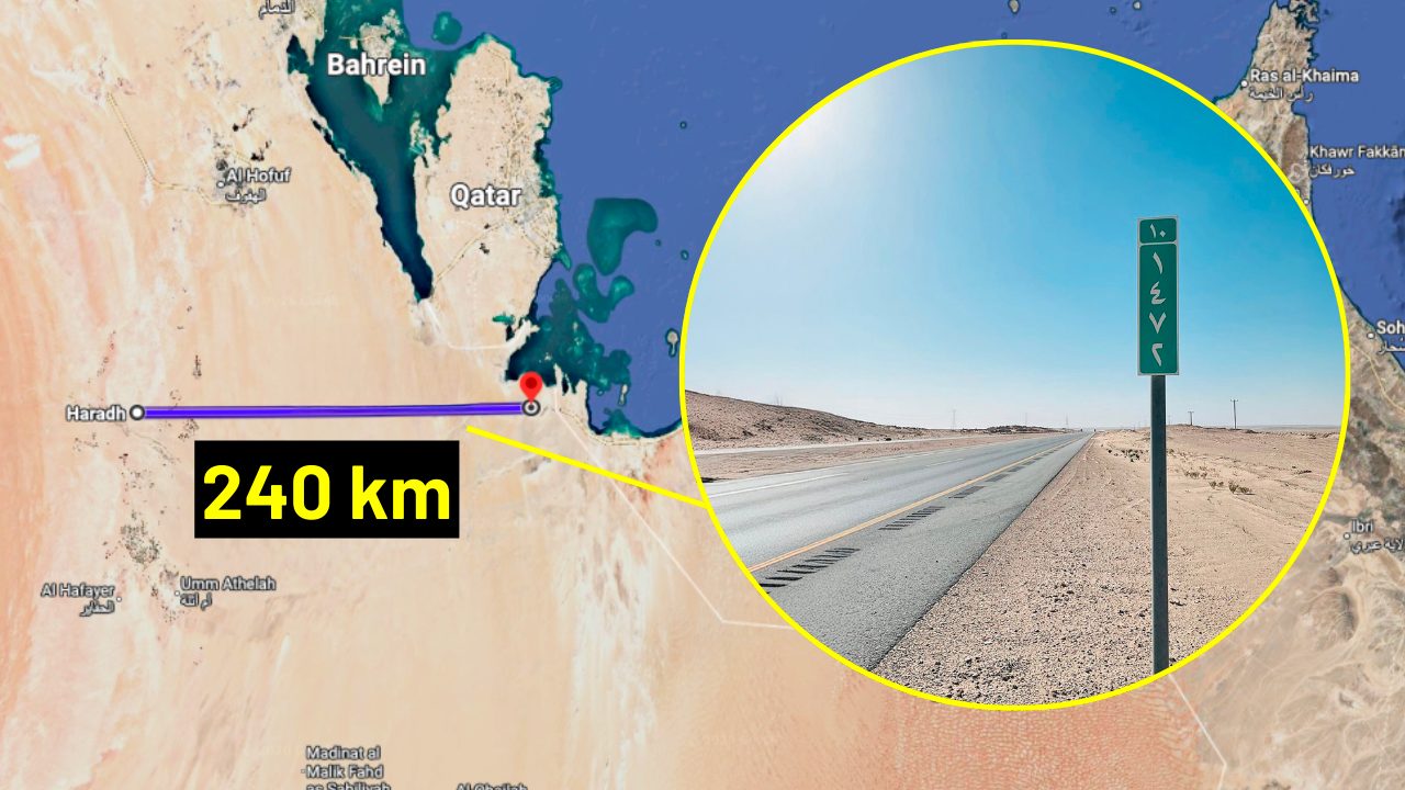The longest straight in the world is in Saudi Arabia, connecting Haradh and Al Batha and extending for 240 km