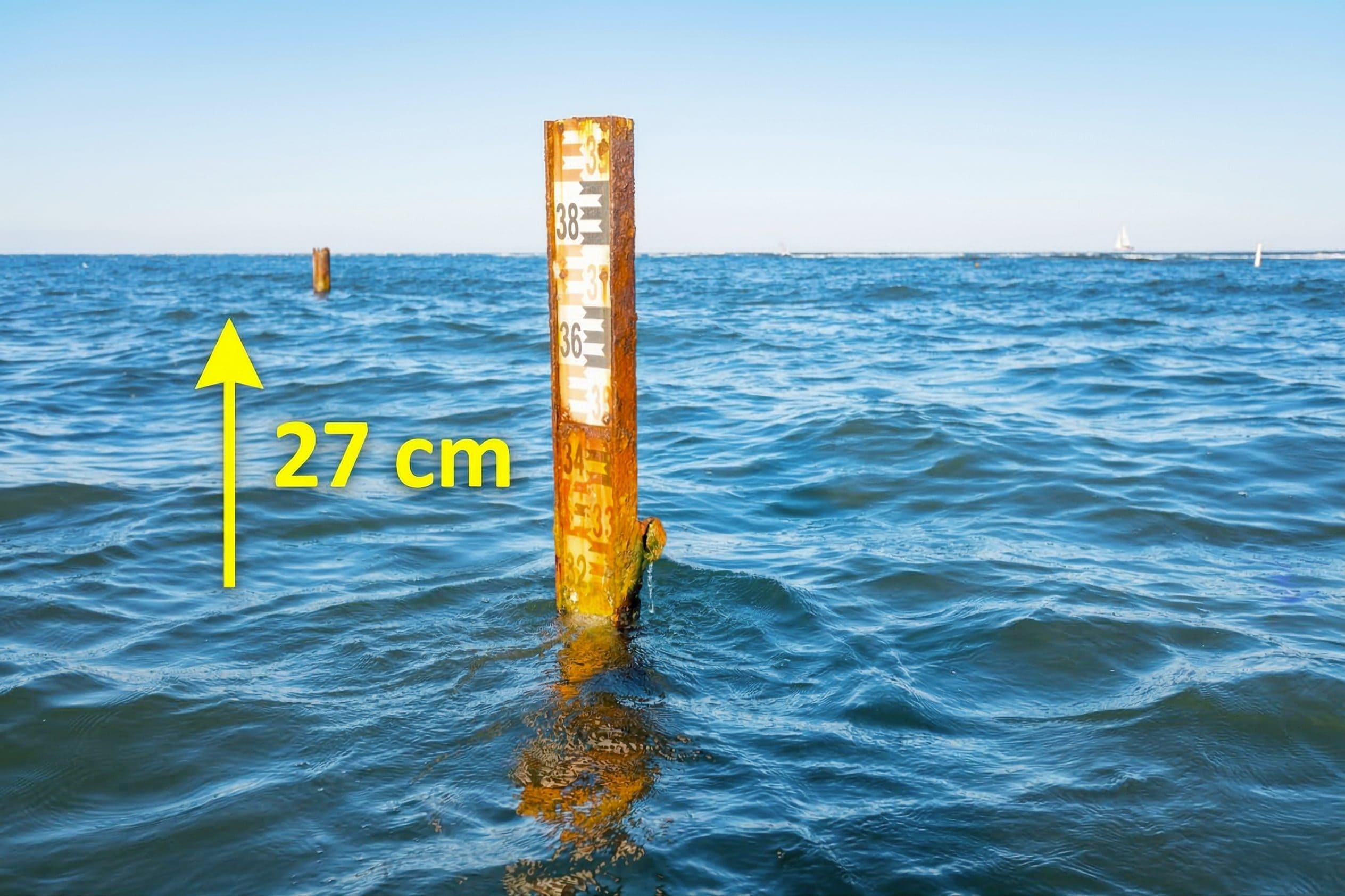 Sea level is on average 27 cm higher than estimated: up to 132 million more people at risk in 2100