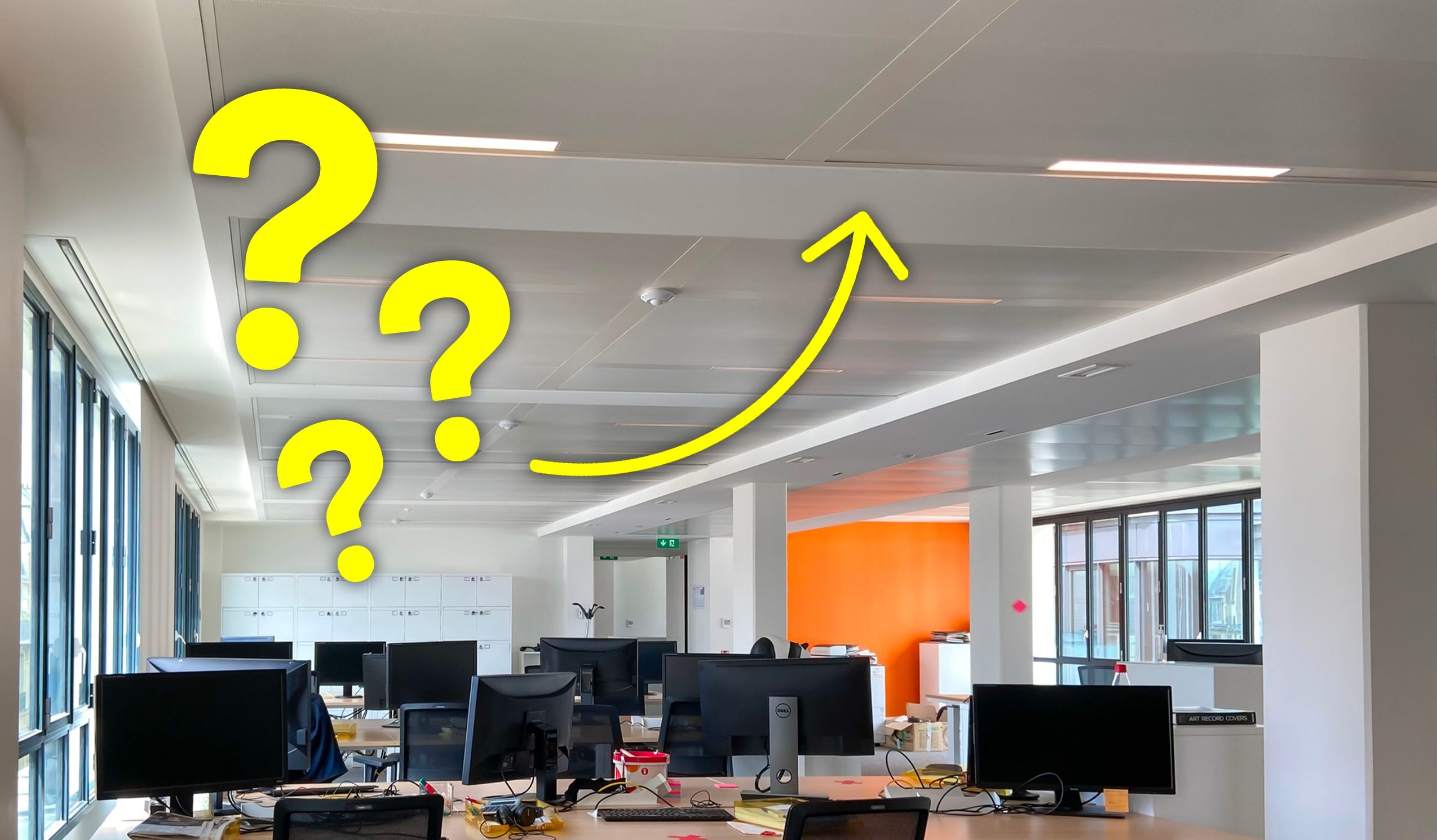The false ceiling is used to "hide" the electrical systems in many offices: functioning and types
