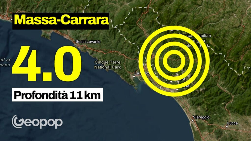 Earthquake in the province of Massa-Carrara of magnitude 4.0, epicenter in Fosdinovo