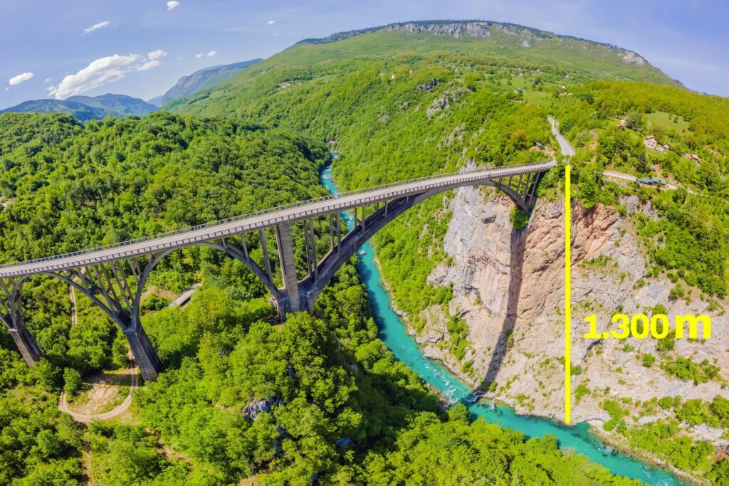 The largest canyon in Europe is located in Montenegro: 1,300 meters deep with crystal clear waters