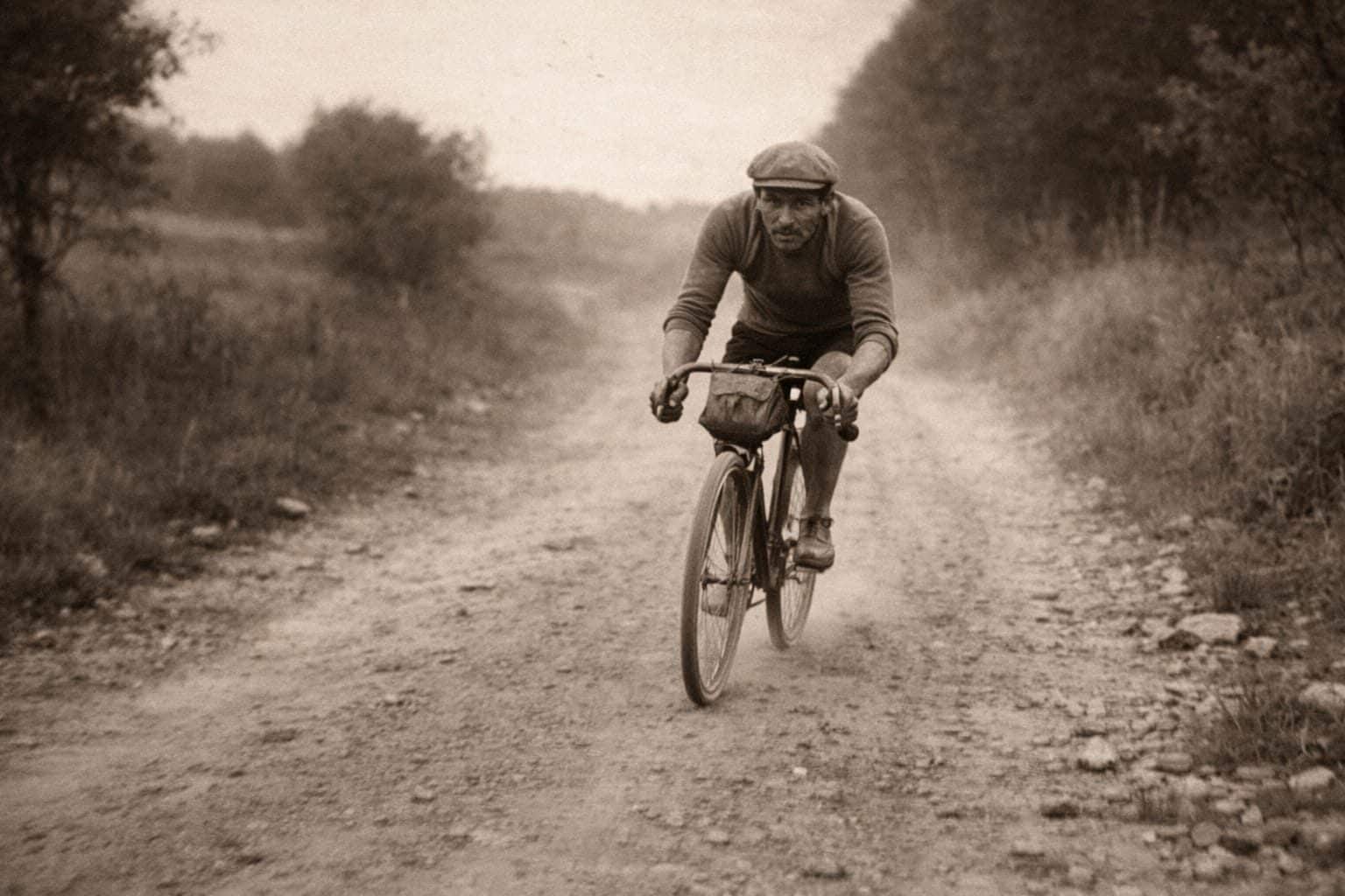 Because early cycling was so extreme: 400km on 20kg bikes and tight roads