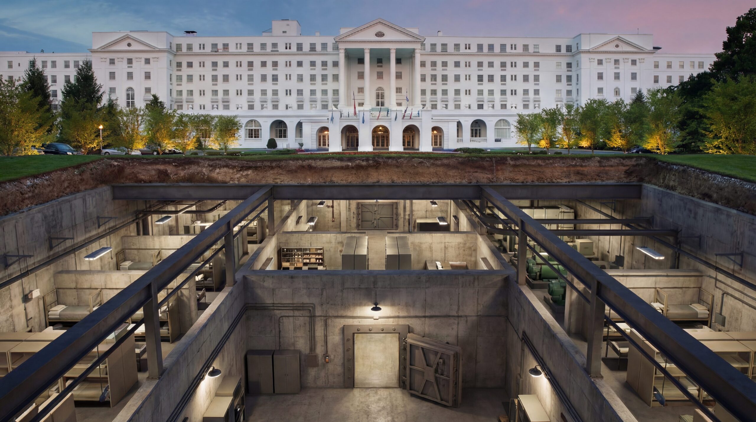 The story of the Greenbrier anti-atomic bunker which remained secret underground for 30 years in the USA