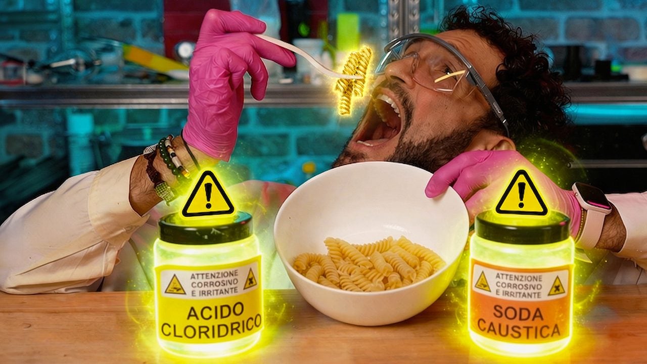 Cooking pasta with hydrochloric acid and caustic soda: the chemical experiment