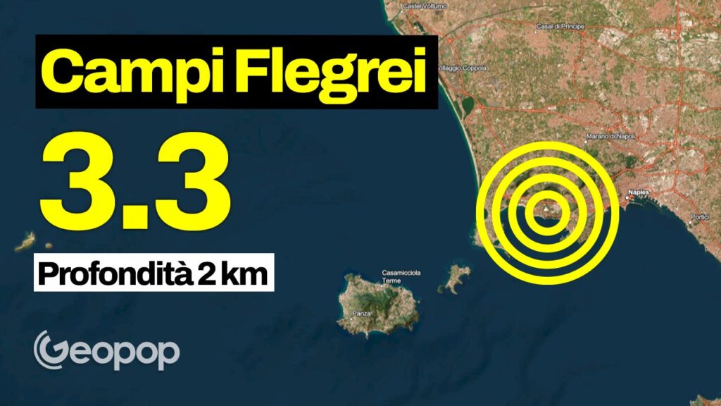 Earthquake in the Campi Flegrei of magnitude 3.3, shock felt as far as Naples: seismic swarm underway