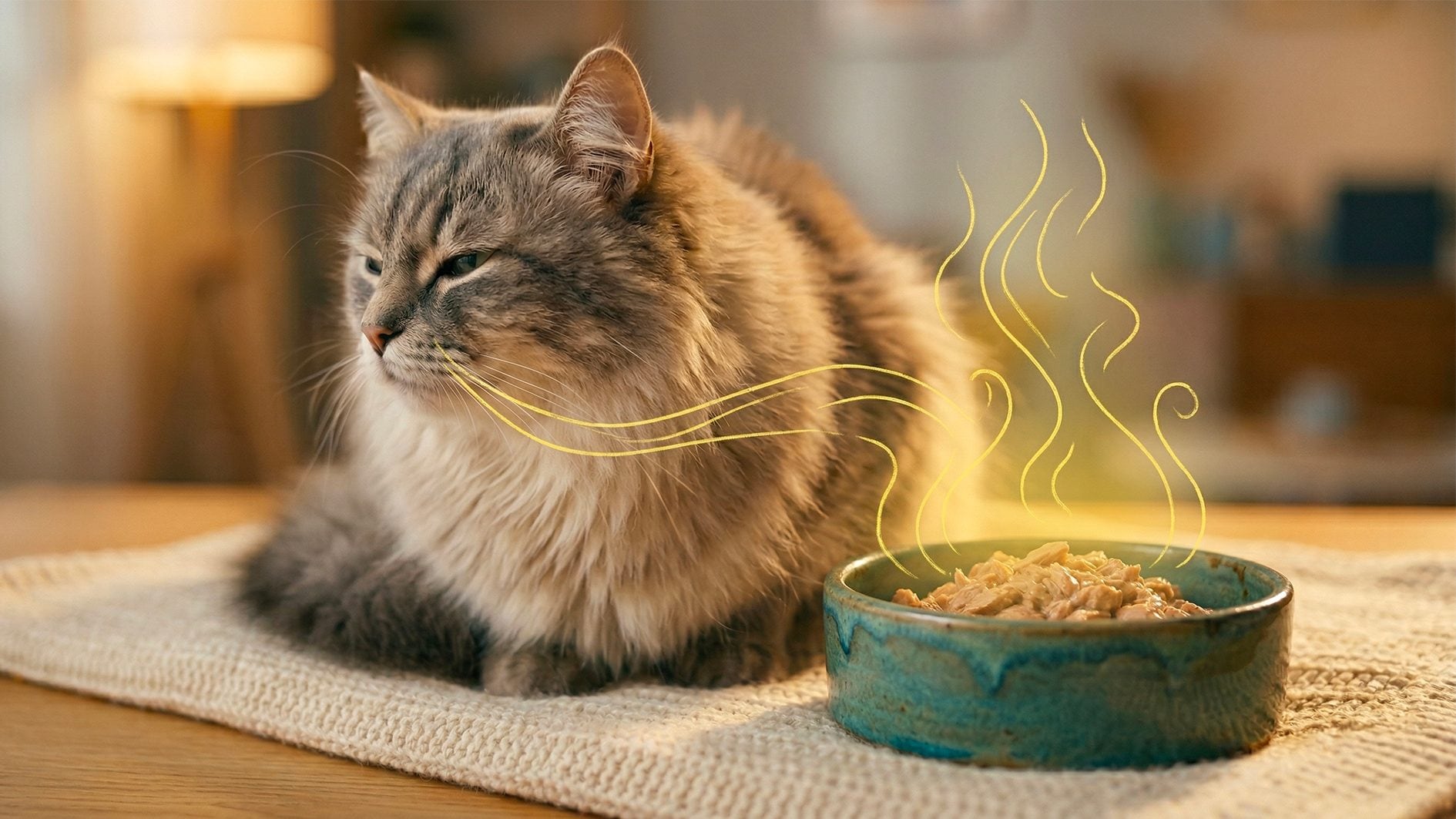 The cat leaves food in the bowl not on a whim, but for smell: what the study says