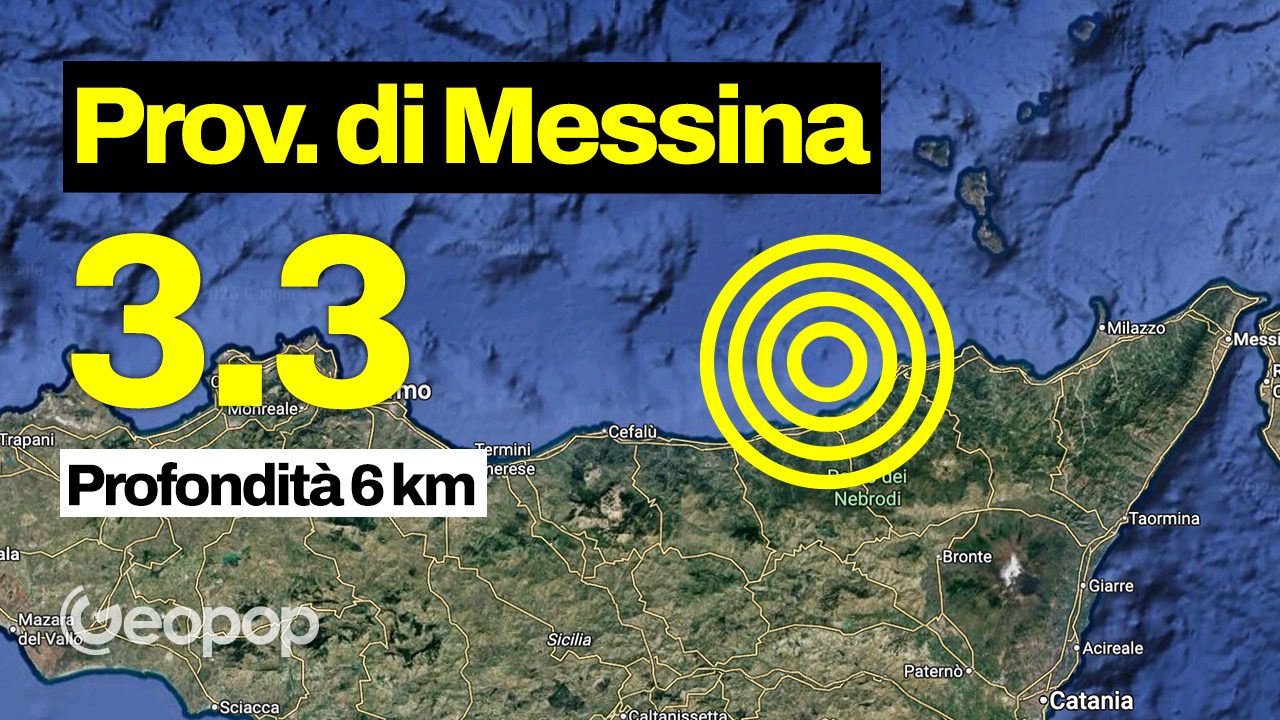 Earthquake in the province of Messina of magnitude 3.3, epicenter in the sea 10 km from the coast