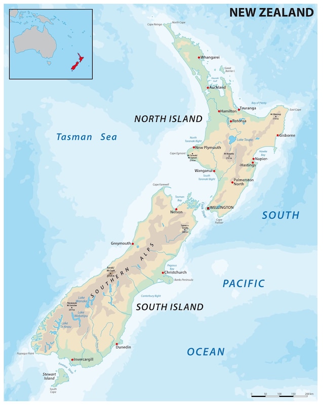 new zealand map